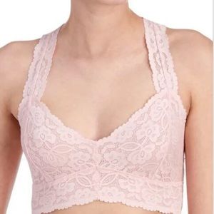 Free People Lace Galloon Racerback Bra Pink Sz. Medium